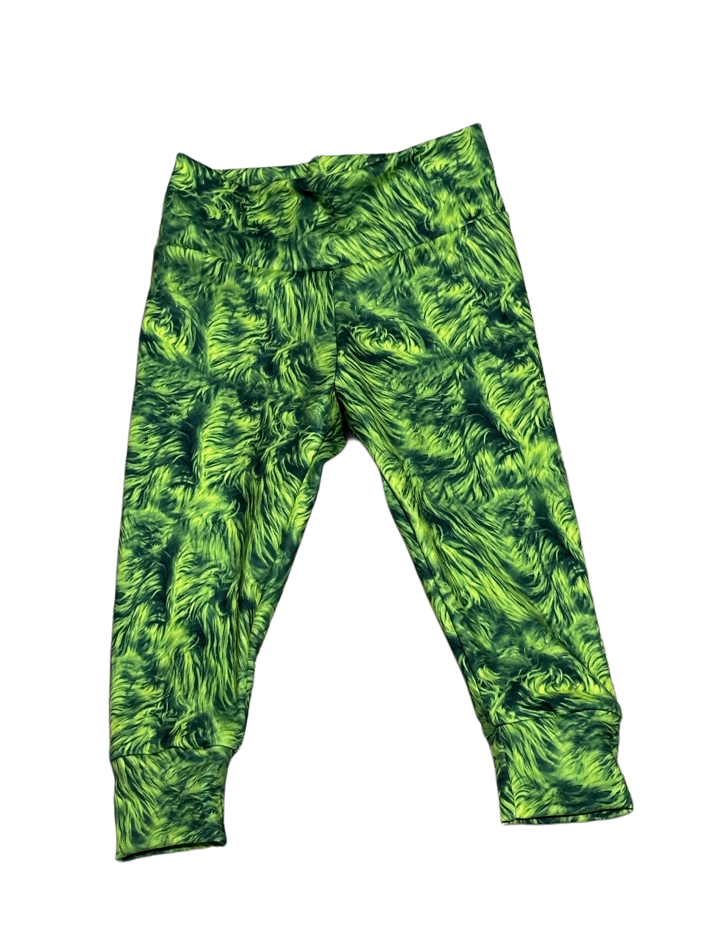 Green Fur Leggings 6-9M