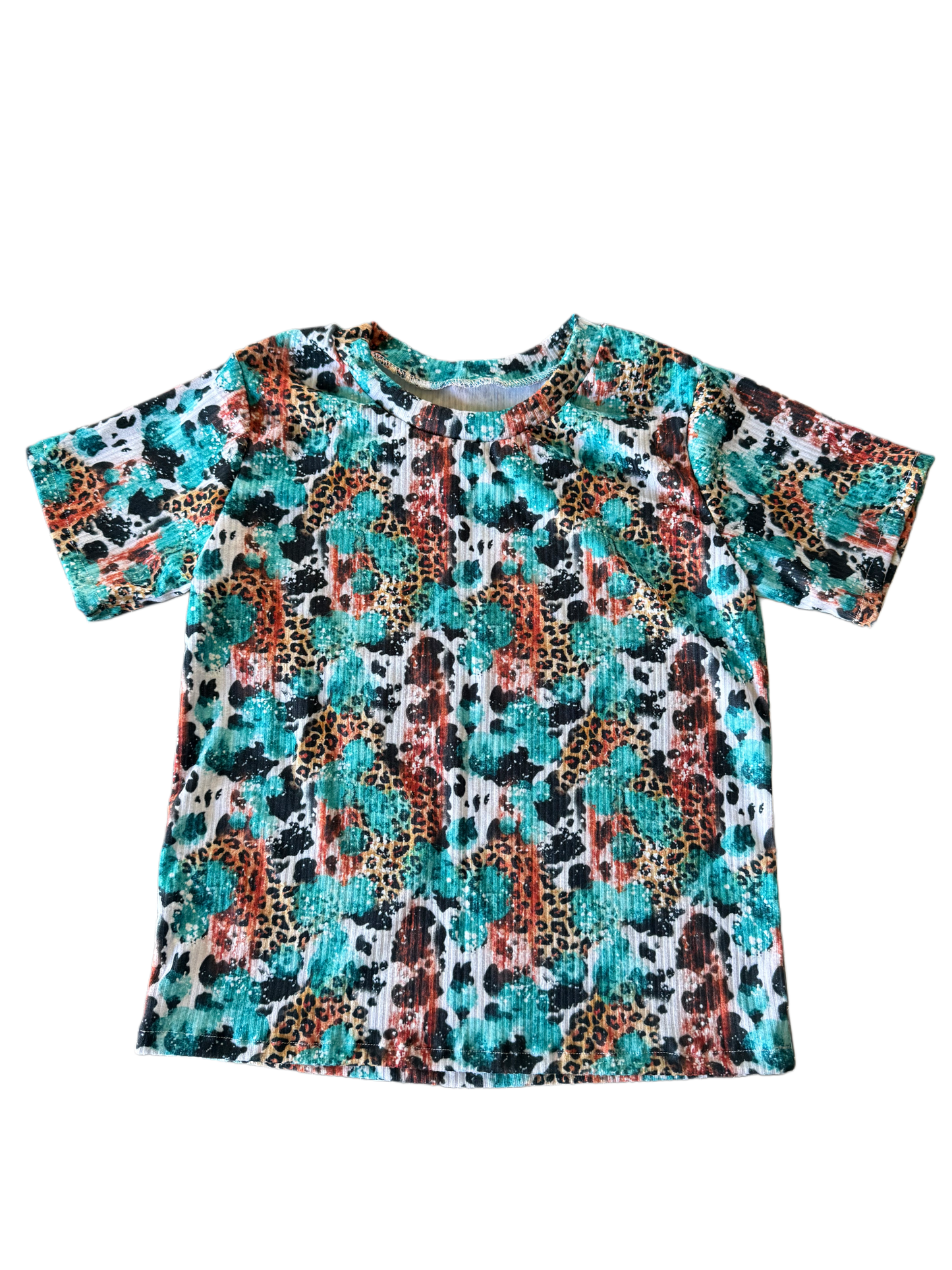Turquoise Cowhide T-Shirt 3T