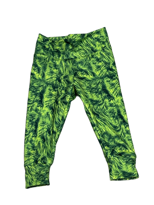Green Fur Leggings 6-9M
