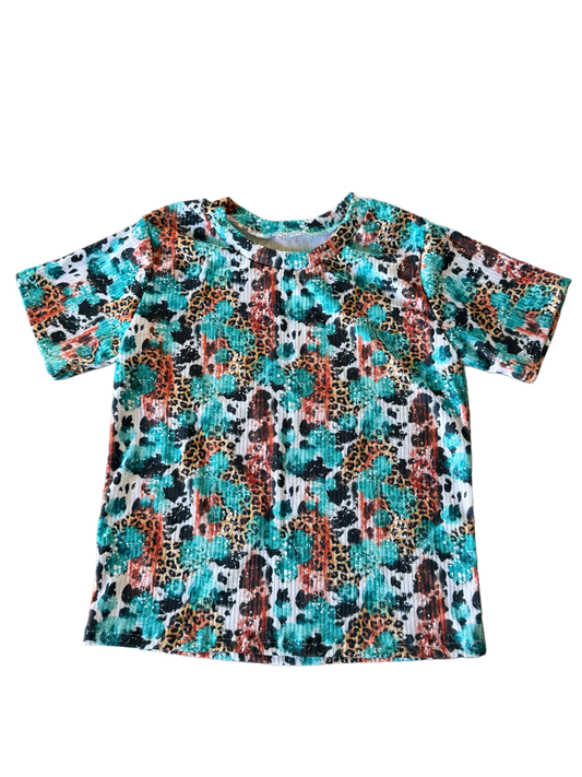 Turquoise Cowhide T-Shirt 3T