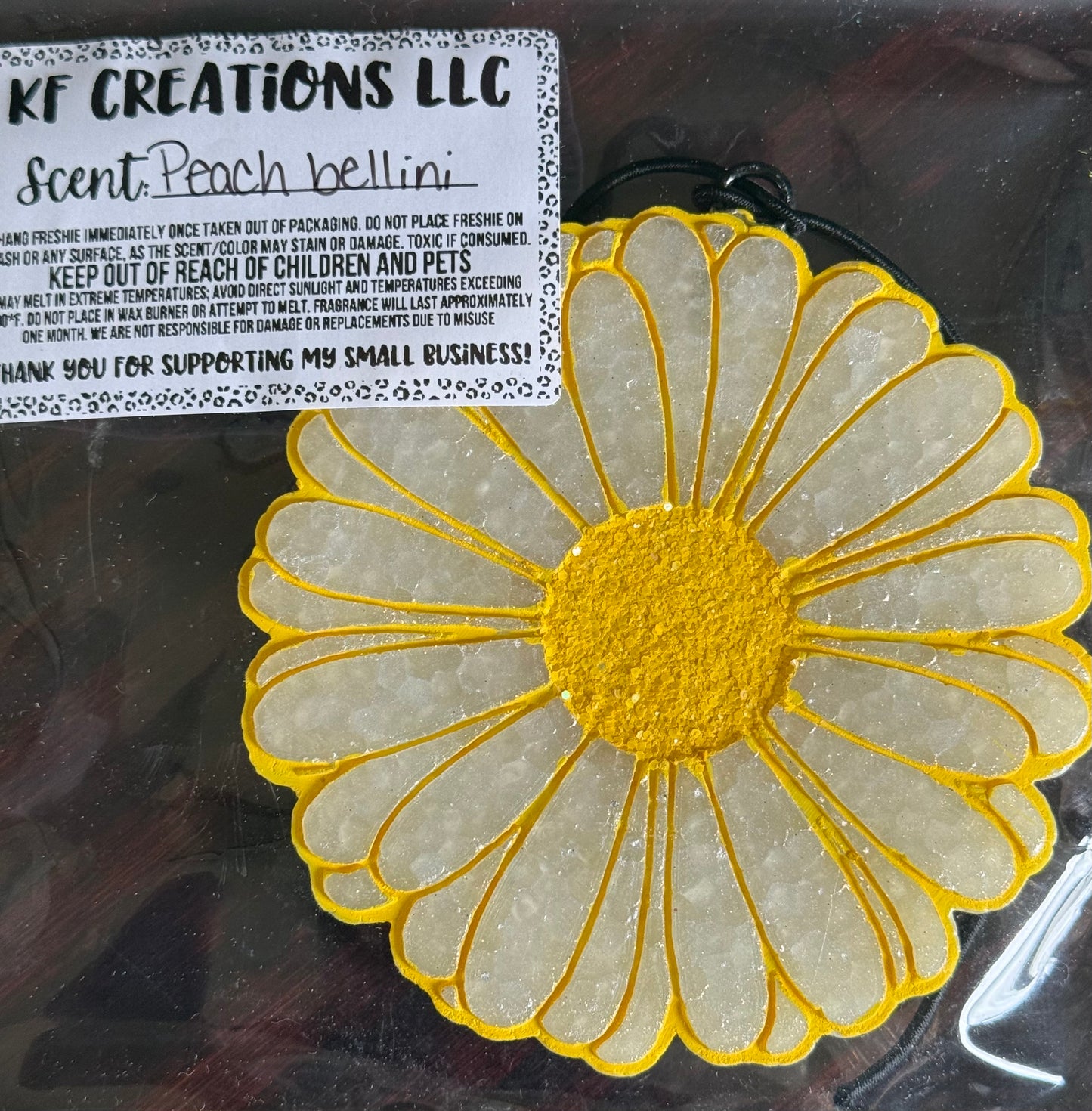 Yellow Flower Freshie- Peach Bellini