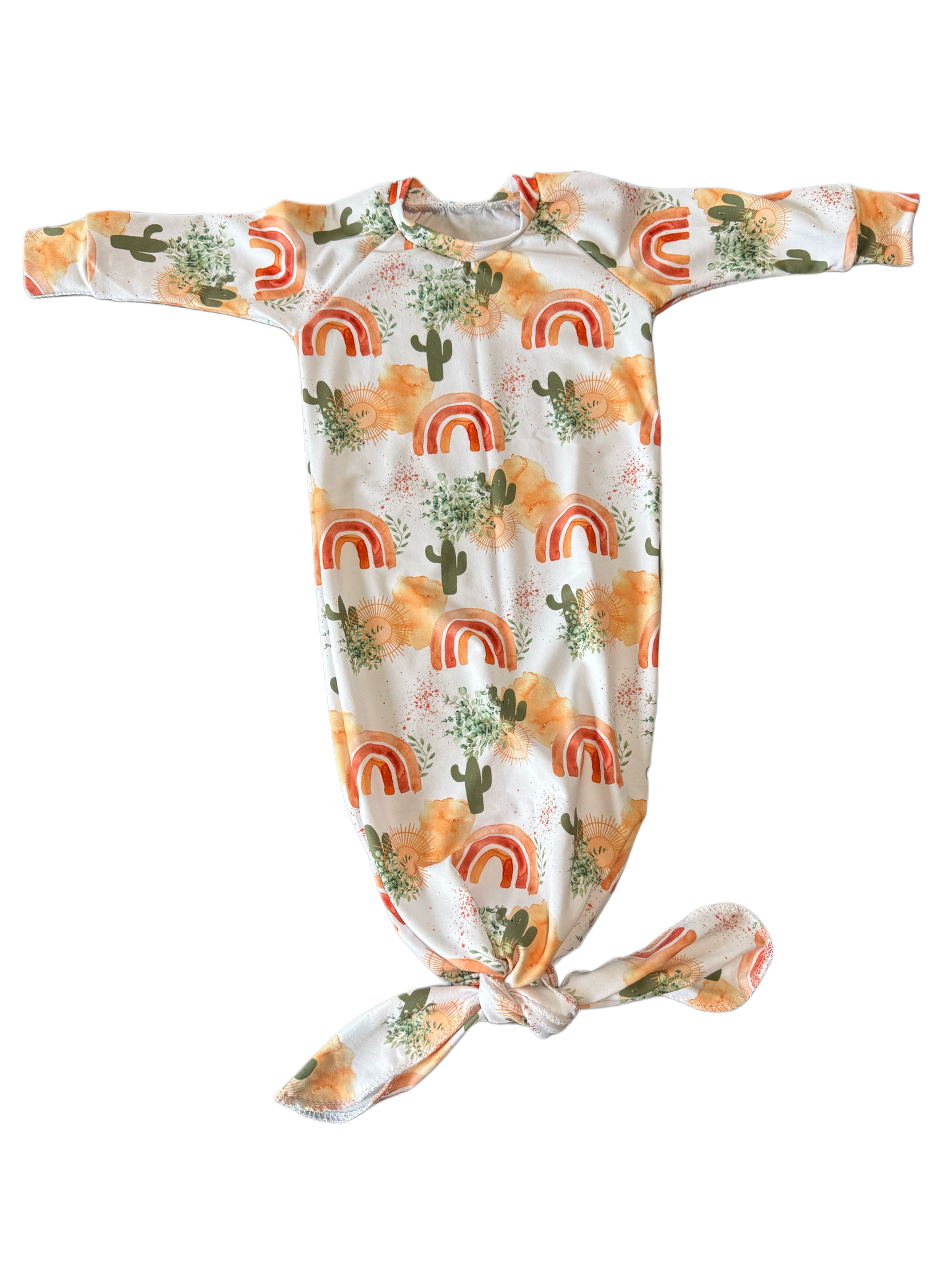 Rainbow Knotted gown 6M