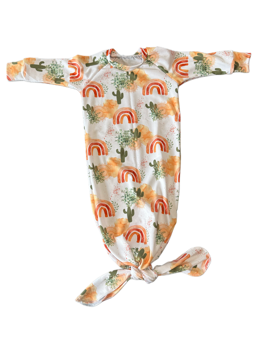 Rainbow Knotted gown 6M