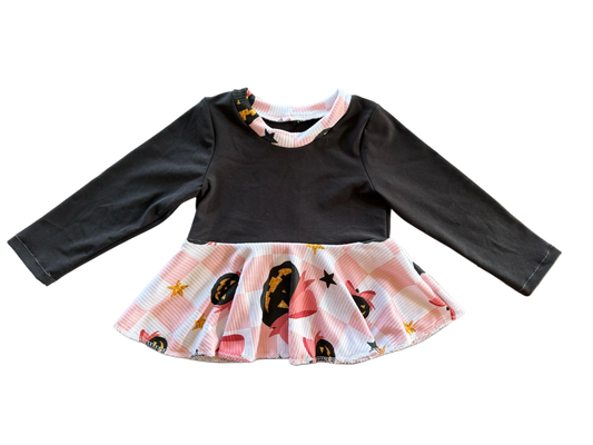 Girly Halloween Peplum 6-9M