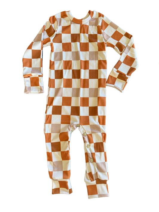 Fall Check Romper