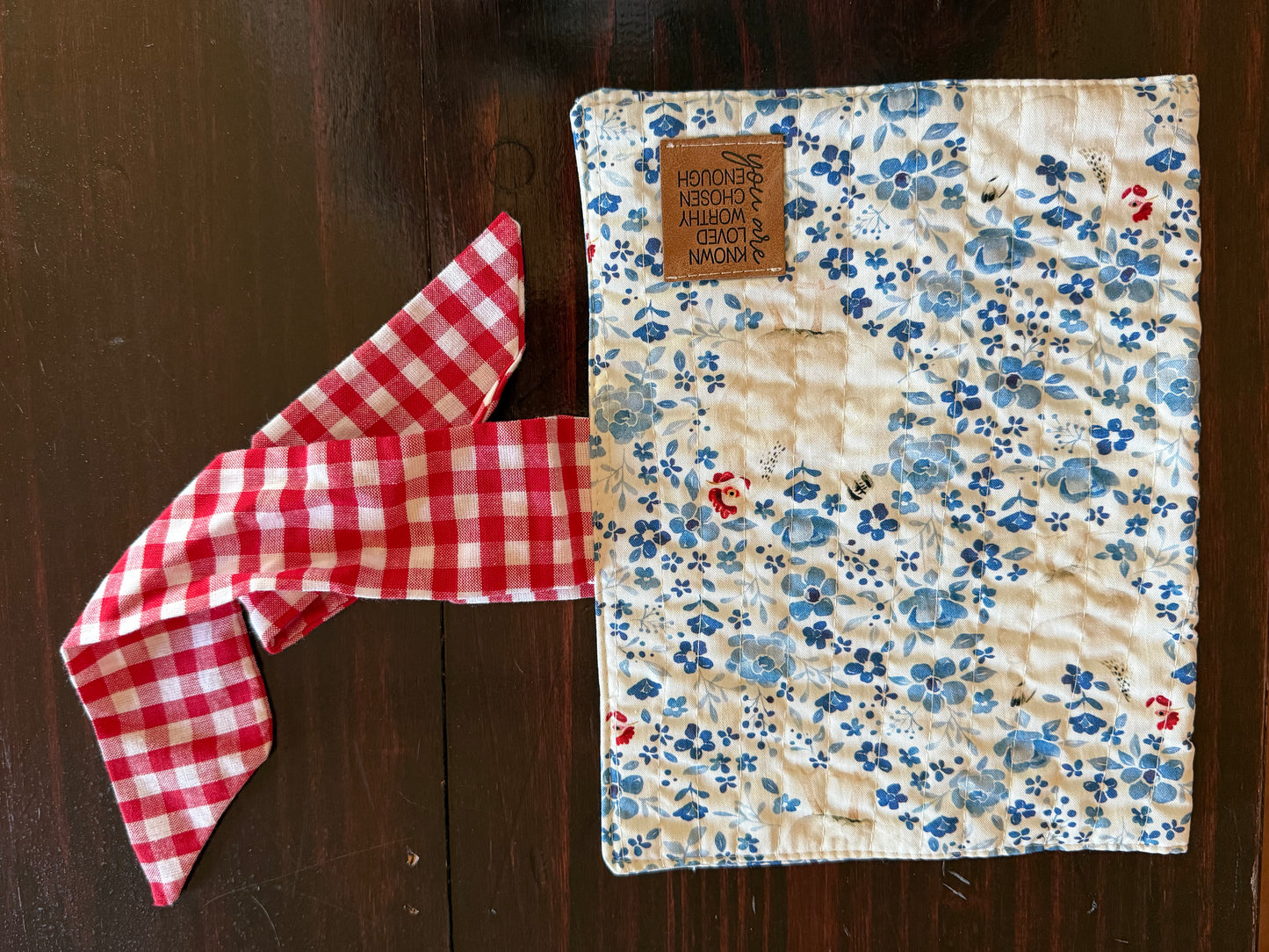 Bible Cover- blue chicken red gingham