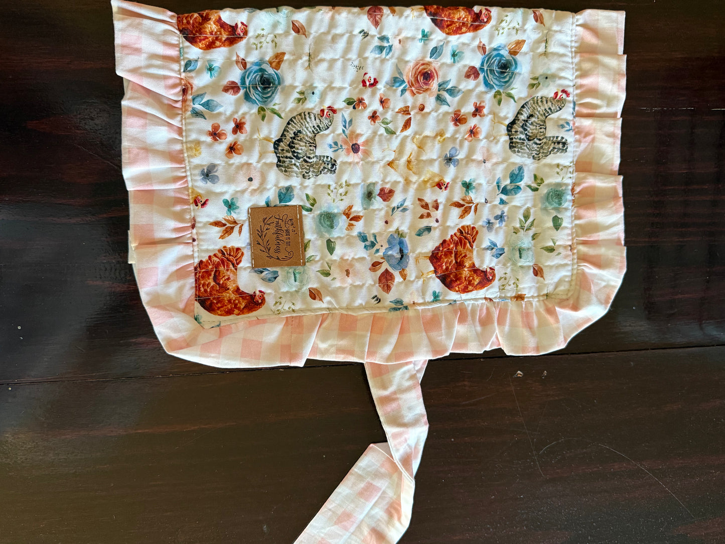 Bible Cover- Pink gingham and Chickens
